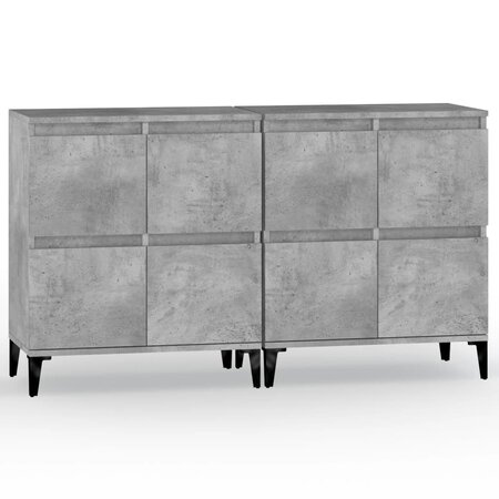 vidaXL Buffets 2 Pièces gris béton 60x35x70 cm bois d'ingénierie