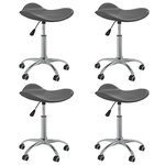 vidaXL Chaises pivotantes à manger lot de 4 gris similicuir