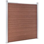 vidaXL Ensemble de clôture WPC 9 Carré + 1 Incliné 1657x186 cm Marron