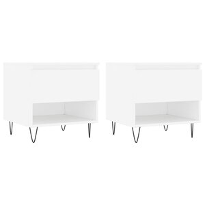 vidaXL Tables basses 2 Pièces blanc 50x46x50 cm bois d'ingénierie