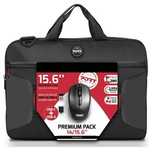 Premium pack : sacoche pour pc portable 15" + souris sans fil + dungle usb & adaptateur type c