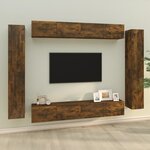 vidaXL Ensemble de meubles TV 8 Pièces Chêne fumé Bois d'ingénierie