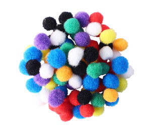Mini pompons Couleurs vives 0 8 cm Assortiment 200 pièces