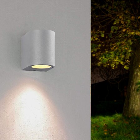 Applique murale argent led ip44 pour ampoule gu10 - silamp