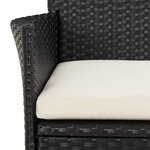 vidaXL Mobilier à dîner jardin 11 Pièces et coussins noir résine tressée
