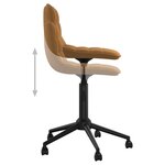 vidaXL Chaises pivotantes à manger lot de 2 marron velours