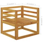 vidaXL Salon de jardin 5 Pièces avec coussin Crème Bois d'acacia solide