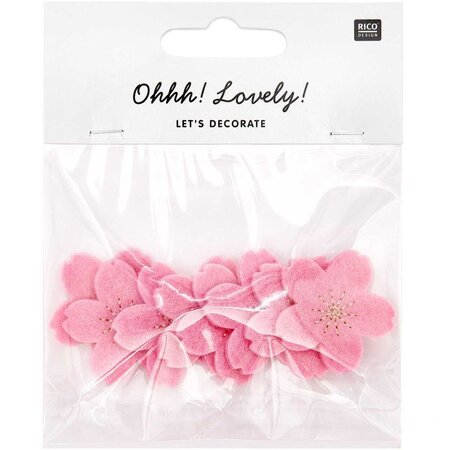 Confettis fleur de cerisier  feutrine rose et or