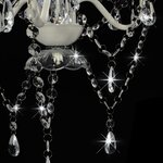 vidaXL Lustre avec perles Blanc Rond 3 x E14