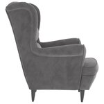 vidaXL Fauteuil gris clair velours