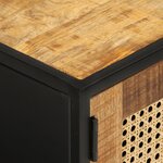 vidaXL Meuble TV 110x30x40 cm bois massif de manguier brut et fer