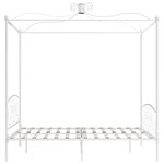 vidaXL Cadre de lit à baldaquin Blanc Métal 160 x 200 cm
