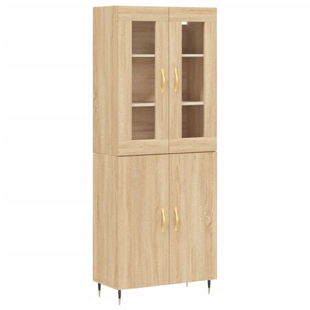 vidaXL Buffet haut Chêne sonoma 69 5x34x180 cm Bois d'ingénierie