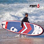 Paddle gonflable ambition 10'4 - 317x76x15 cm - stand up paddle avec pagaie  leash  pompe  anneaux de kayak et sac de transport