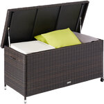 Tectake coffre de jardin kiruna en rotin synthétique 120x55x61 5cm 270 l - marron