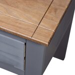 vidaXL Table de chevet Gris 46x40x57 cm Pin Gamme Panama