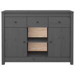 vidaXL Buffet Gris 100x35x74 5 cm Bois massif de pin