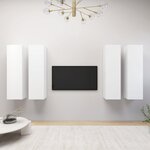 vidaXL Meubles TV 4 Pièces Blanc 30 5x30x110 cm Aggloméré