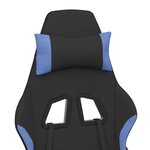 vidaXL Chaise de jeu de massage Noir et bleu Tissu