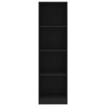 vidaXL Bibliothèque à 4 niveaux Noir 40x24x142 cm Aggloméré
