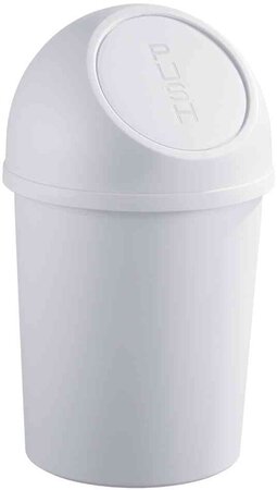 Poubelle à clapet Push 6 litres Diam 21cm H37,5 cm Gris HELIT
