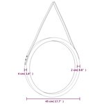 vidaXL Miroir mural avec sangle Doré Ø 45 cm