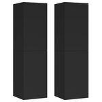 vidaXL Meubles TV 2 Pièces Noir 30 5x30x110 cm Aggloméré
