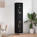 vidaXL Buffet haut Noir 34 5x34x180 cm Bois d'ingénierie