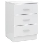 vidaXL Table de chevet Blanc brillant 38x35x56 cm Aggloméré