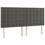 vidaXL Tête de lit à LED Gris foncé 160x5x118/128 cm Velours