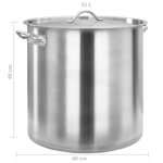 vidaXL Marmite 50 L 40x40 cm Acier inoxydable