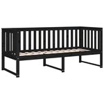vidaXL Lit de jour Noir 80x200 cm Bois de pin massif