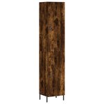 vidaXL Buffet haut Chêne fumé 34 5x34x180 cm Bois d'ingénierie
