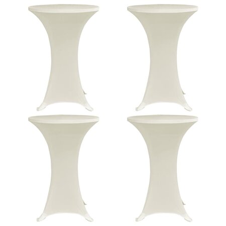 vidaXL Housses élastiques de table Ø 70 cm Crème 4 Pièces