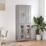 vidaXL Buffet haut Sonoma gris 69 5x34x180 cm Bois d'ingénierie