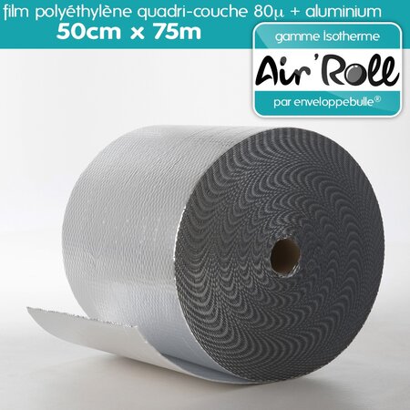 Lot de 20 rouleaux de film bulle d'air largeur 50cm x longueur 75m  - gamme air'roll isotherme