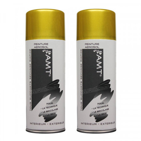 Lot de 2 bombes de peinture - jaune gold - amt