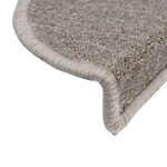 vidaXL Tapis d'escalier 15 Pièces Taupe 65 x 24 x 4 cm