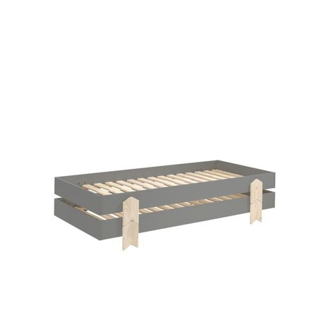 2 Lits Modulo Arrow gris Empilables 90x200 L 203 6 x Lg 93 8 x H 27 5 cm
