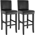 Tectake lot de 2 chaises de bar - noir