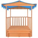 vidaXL Maison de jeu d'enfants et bac à sable Bois de sapin Bleu UV50