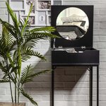 Coiffeuse compacte en bois abott noir