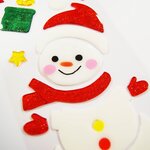 Stickers gel Noël pour fenêtres - Bonhomme de Neige joyeux