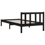 vidaXL Cadre de lit Noir Bois de pin massif 90x200 cm