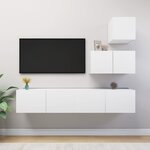 vidaXL Ensemble de meuble TV 4 Pièces Blanc Aggloméré