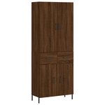 vidaXL Buffet haut Chêne marron 69 5x34x180 cm Bois d'ingénierie
