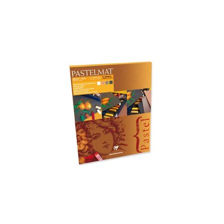 Bloc 12 feuilles pastelmat 360g 24x30 cm nouvelles teintes assortiment foncé clairefontaine
