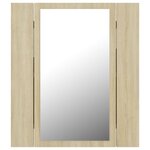 vidaXL Armoire à miroir à LED de bain Chêne sonoma 40x12x45 Acrylique
