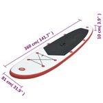 vidaXL Stand Up Paddle Planche à rame Rouge et blanc