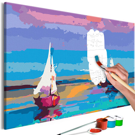 Tableau à peindre par soi-même - sea landscape l x h en cm 60x40